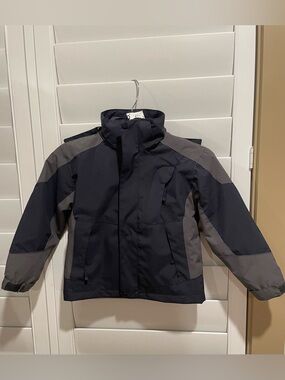 Kids Two-Tone Navy and Gray Waterproof Jacket